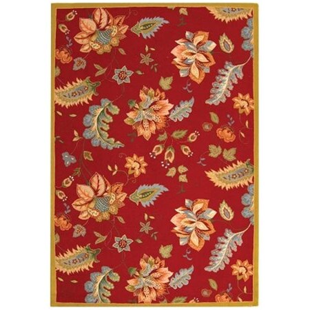 Safavieh 2 ft. - 6 in. x 12 ft. Runner- Country and Floral Chelsea Red Hand Hooked Rug HK306C-212